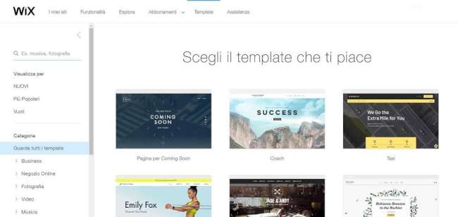 Wix - Come fare un sito web gratuitamente