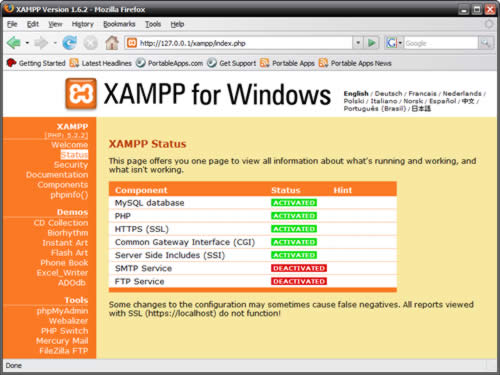 L'ambiente server Web xampp